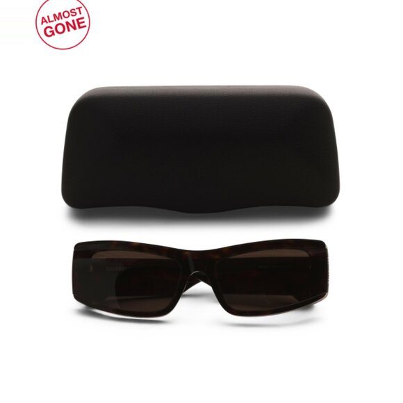 BALENCIAGA Havana Brown 66mm Rectangular Sunglasses - Picture 1 of 2